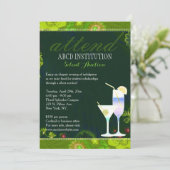 Stilvolle Cocktails Fundraising Stille Auktion Einladung (Stehend Vorderseite)