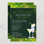 Stilvolle Cocktails Fundraising Stille Auktion Einladung (Vorne/Hinten)