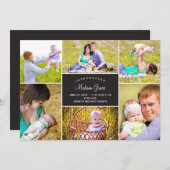 Stilvolle Collage Birth Ankündigung (Vorne/Hinten)