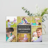 Stilvolle Collage Feiertagsfotokarten Feiertagskarte (Stehend Vorderseite)