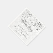 Stilvolle Confetti Silver macht unseren Hochzeitst Serviette (Ecke)