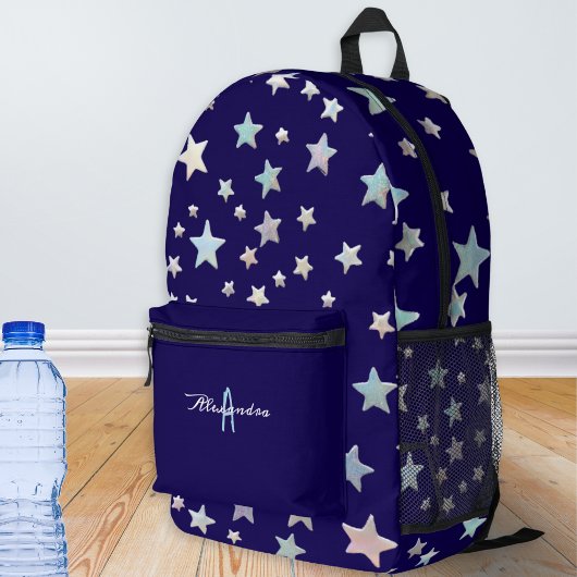 Stilvolle Cool Stars Pattern Navy Blau Mit Monogra Duffle Bag