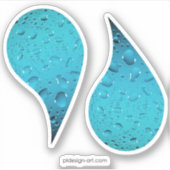 Stilvolle Coole Blaue Wassertropfen Aufkleber (Vorderseite)
