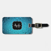 Stilvolle Coole Blaue Wassertropfen Gepäckanhänger (Vorderseite horizontal)