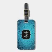 Stilvolle Coole Blaue Wassertropfen Gepäckanhänger (Vorderseite vertikal)