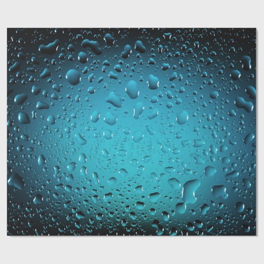 Stilvolle Coole Blaue Wassertropfen Geschenkpapier (Flach)