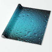 Stilvolle Coole Blaue Wassertropfen Geschenkpapier (Ungerollt)