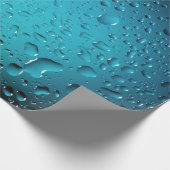 Stilvolle Coole Blaue Wassertropfen Geschenkpapier (Ecke)