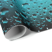 Stilvolle Coole Blaue Wassertropfen Geschenkpapier (Rolleneckpunkt)