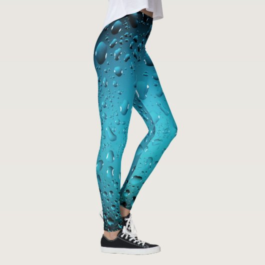 Stilvolle Coole Blaue Wassertropfen Leggings (Rechts)