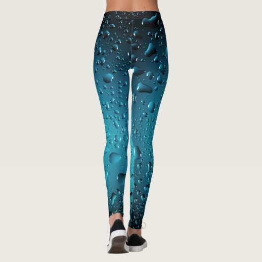 Stilvolle Coole Blaue Wassertropfen Leggings (Rückseite)