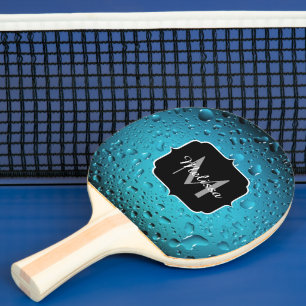Stilvolle Coole blaue Wassertropfen Monogram Tischtennis Schläger