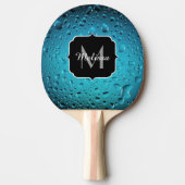 Stilvolle Coole blaue Wassertropfen Monogram Tischtennis Schläger (Vorderseite)