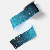 Stilvolle Coole Blaue Wassertropfen Satinband (Rückseite)
