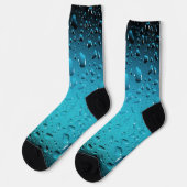 Stilvolle Coole Blaue Wassertropfen Socken (Linkes Detail)