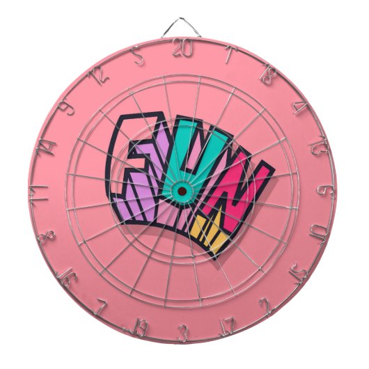 Stilvolle Coole "Fun" Pink Trendy Sport Fun Dartscheibe (vorne)