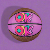 Stilvolle Coole "OK" Bold Lila Sport Mini Basketball