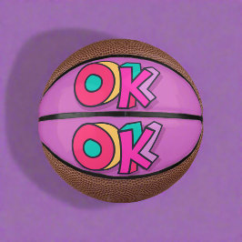 Stilvolle Coole "OK" Bold Lila Sport Mini Basketball