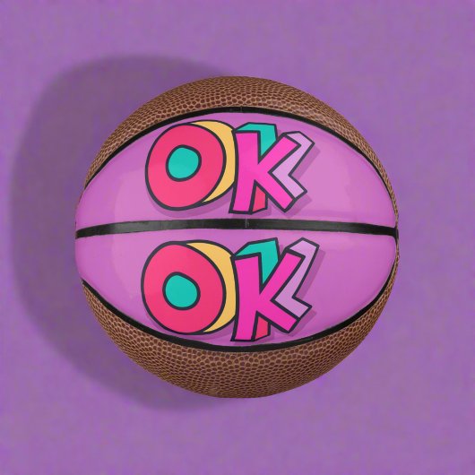 Stilvolle Coole "OK" Bold Lila Sport Mini Basketball