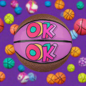Stilvolle Coole "OK" Bold Lila Sport Mini Basketball