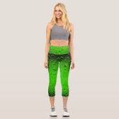 Stilvolle Coole Wassertropfen Capri Leggings (Vorderseite)