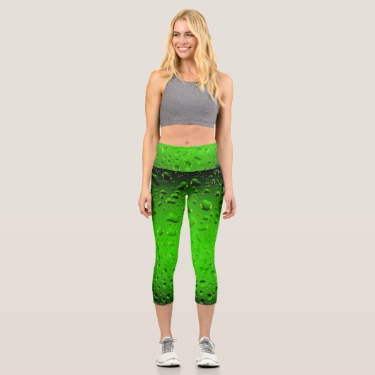 Stilvolle Coole Wassertropfen Capri Leggings (Vorderseite)