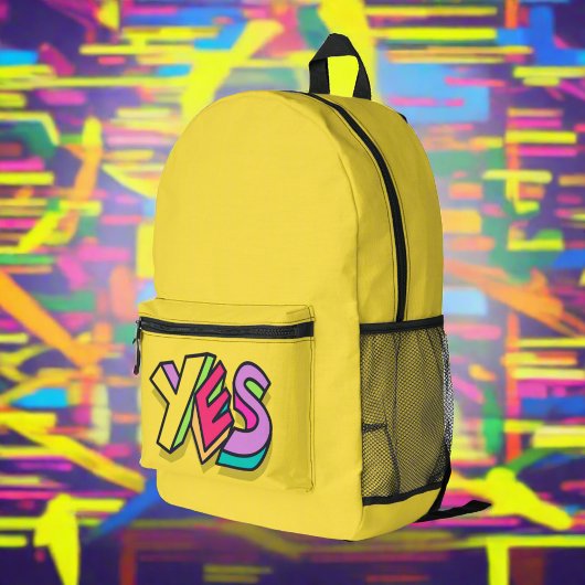 Stilvolle Coole "YES", kühne, gelbe Sportarten Bedruckter Rucksack