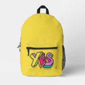 Stilvolle Coole "YES", kühne, gelbe Sportarten Bedruckter Rucksack (Vorderseite)