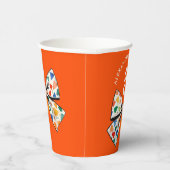 Stilvolle Coquette Orange farbenfrohe Bow Wasserfa Pappbecher (Rechts)