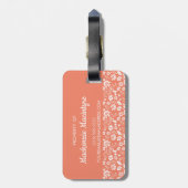 Stilvolle Coral Peach Tropical Spring Blumen Gepäckanhänger (Rückseite vertikal)