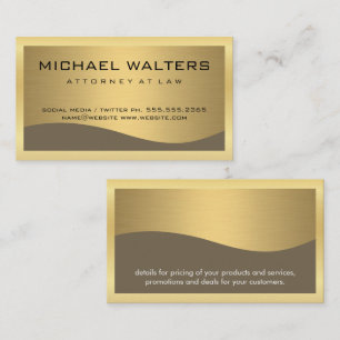 Stilvolle Corporate / Gold Metallic / Gold Border Visitenkarte
