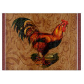 Stilvolle Country Rooster Kitchen Schneidebrett (Vorderseite)