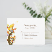 Stilvolle Country Trees Wedding RSVP (Stehend Vorderseite)