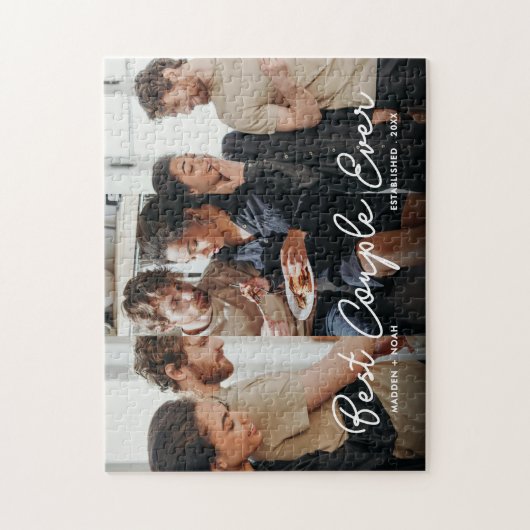 Stilvolle Couple Foto Script Typografy Collage Puzzle (Vertikal)