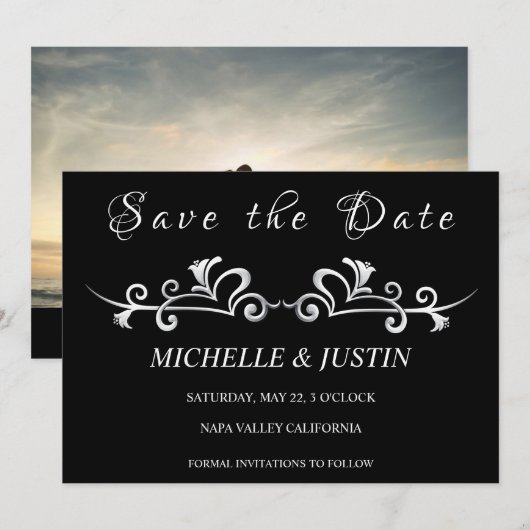 Stilvolle Couple Image Einladung (Vorne/Hinten)