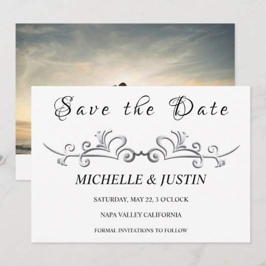 Stilvolle Couple Image Einladung (Vorne/Hinten)