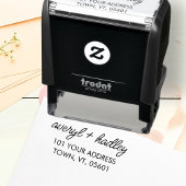 Stilvolle Couple Script Calligraphy Wedding Addres Permastempel