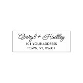 Stilvolle Couple Script Calligraphy Wedding Addres Permastempel (Design)