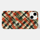 Stilvolle Cream Green Red Kariert Phone Case (Rückseite (Horizontal))