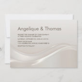 Stilvolle Cream Wedding Einladung (Vorderseite)