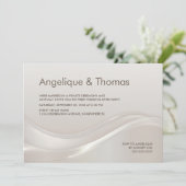Stilvolle Cream Wedding Rezeption Einladung (Stehend Vorderseite)