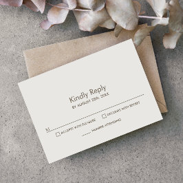 Stilvolle Cream Wedding RSVP Response Card Karte