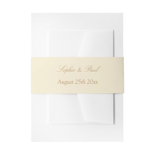 Stilvolle Creme Beige Wedding Einladung Bauchband Einladungsbanderole (Vorderseite Beispiel)