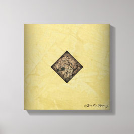 Stilvolle Creme und schwarze Pollock Moderne Kunst Leinwanddruck