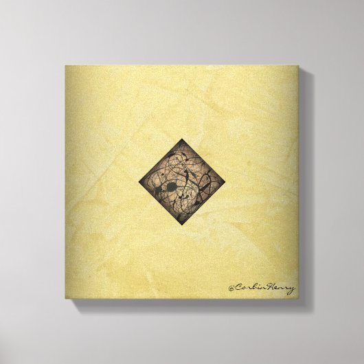 Stilvolle Creme und schwarze Pollock Moderne Kunst Leinwanddruck (Vorderseite)