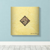 Stilvolle Creme und schwarze Pollock Moderne Kunst Leinwanddruck (Insitu (Holzboden))