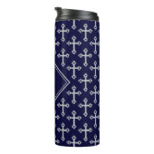 Stilvolle CROSS Monogram Blue Gray Thermosbecher (Nach rechts gedreht)