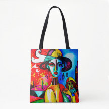 Stilvolle Cubism Lady-Tasche