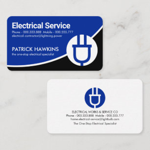 Stilvolle Curves Electrical Plug Visitenkarte