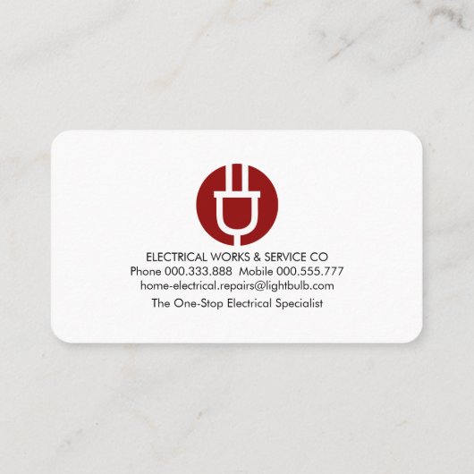 Stilvolle Curves Electrical Power Plug Visitenkarte (Rückseite)
